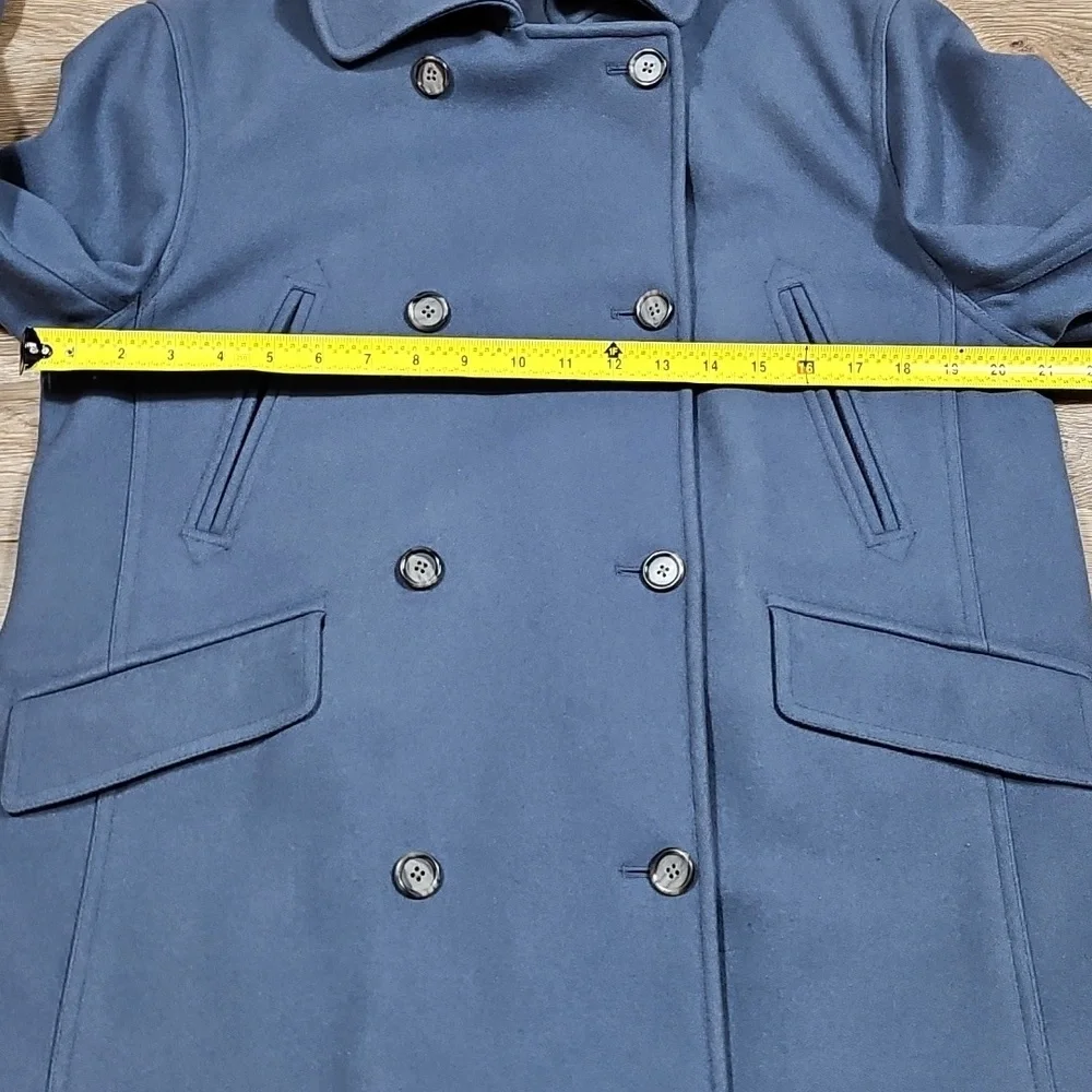 J. Crew 80% Wool Blend Slate Blue Gray Classic Double Breasted Pea Coat
